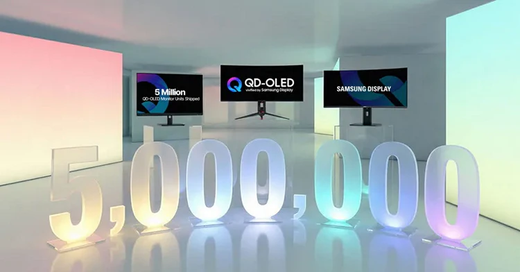 Поставки QD-OLED-панелей Samsung превысили 5 миллионов единиц