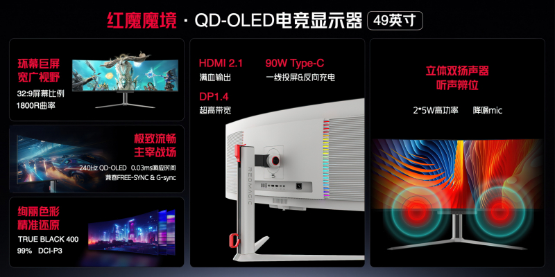 Смелая попытка. Nubia представила 49-дюймовый QD-OLED монитор Red Magic с частотой 240 Гц