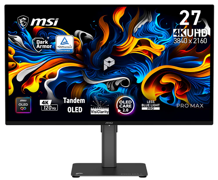 MSI выпустила OLED-монитор PRO MAX 271UPX12G для работы MSI выпустила OLED-монитор PRO MAX 271UPX12G для работы