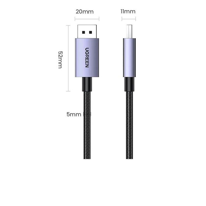 Кабель Ugreen DisplayPort 2.1 - DisplayPort 16K - 1 метр - фото 2
