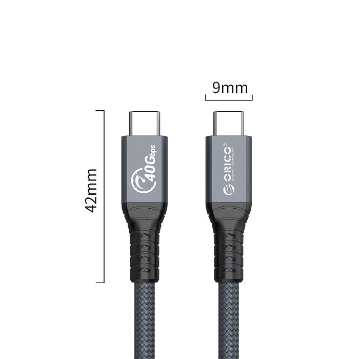 Кабель ORICO PD Thunderbolt 4 TBZ4-20-GY-BP, 2 метра - фото 5