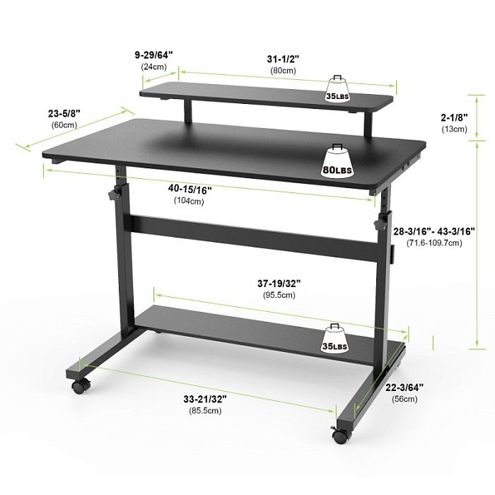 Стол для компьютера с регулировкой высоты EUREKA ERK-SW-41B - фото 2