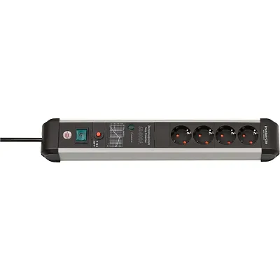 Сетевой фильтр Brennenstuhl Premium-Protect-Line 60 000 А 4 розетки, кабель 3 м., H05VV-F 3G1.5 черный 1391010400 - фото 1