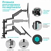 ONKRON кронштейн (держатель) для двух мониторов 13"-32" дюймов настольный, черный G140 (G140-B) - фото 4