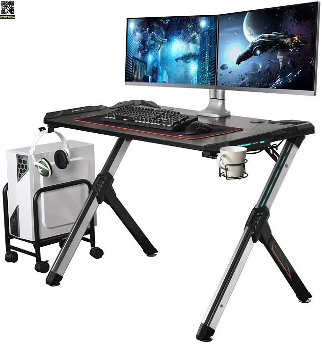 Стол для компьютера (для геймеров) EUREKA R1S (c RGB подсветкой) - фото 2