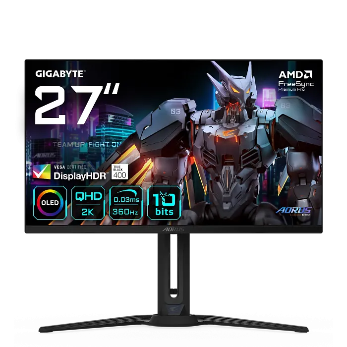 WQHD QD-OLED монитор Gigabyte AORUS FO27Q3 - фото 1