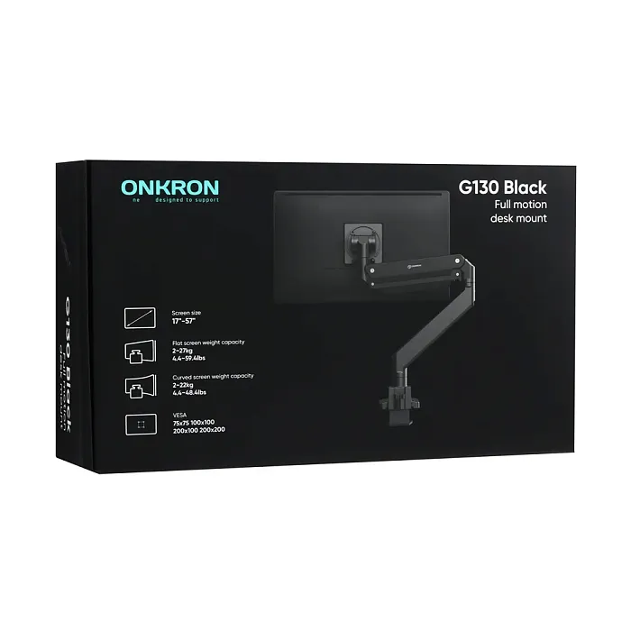 Кронштейн для монитора ONKRON G130, чёрный (G130-B) - фото 11