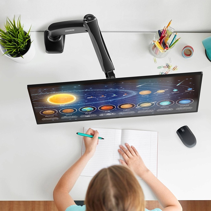 ONKRON кронштейн (держатель) для монитора 13"-32" дюймов настольный, чёрный G80 (G80-B) - фото 4
