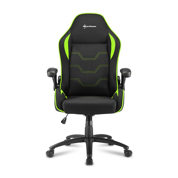 Игровое кресло Sharkoon Elbrus 1 Black Green (ELBRUS-1-BK/GN) - фото 1