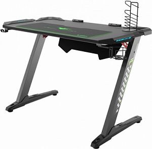 Стол для компьютера (для геймеров) Eureka Z1 S с синей подсветкой, чёрный