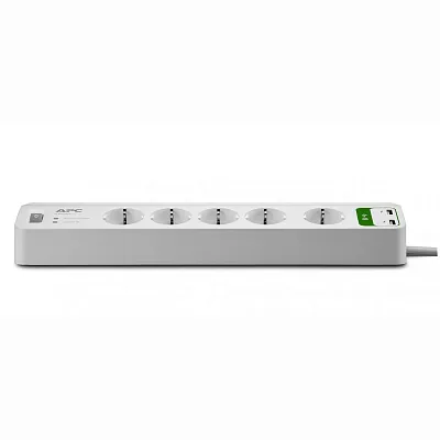 Сетевой фильтр APC PM5U-GR (Essential SurgeArrest, 5 розеток, 2 порта USB-A, кабель 1.8м, 230 В) - фото 4