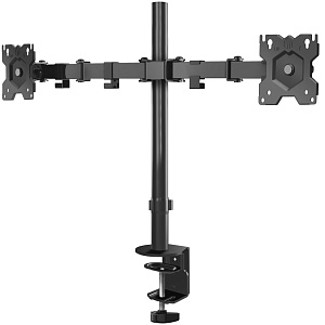 ONKRON кронштейн для двух мониторов 13"-32" настольный, чёрный D221E (D221E-B)