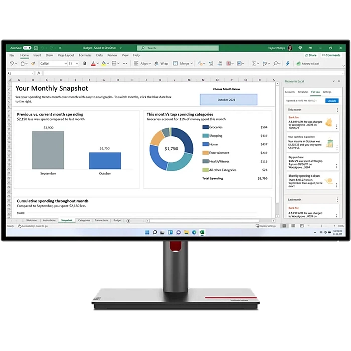 WQHD монитор Lenovo ThinkVision P27q-30 (63A2GCR1CS) - фото 1