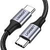 Кабель UGREEN USB-C 2.0 Male - USB-C 2.0 Male, 3A, 0.5м, в оплетке, черный (50149) - фото 1