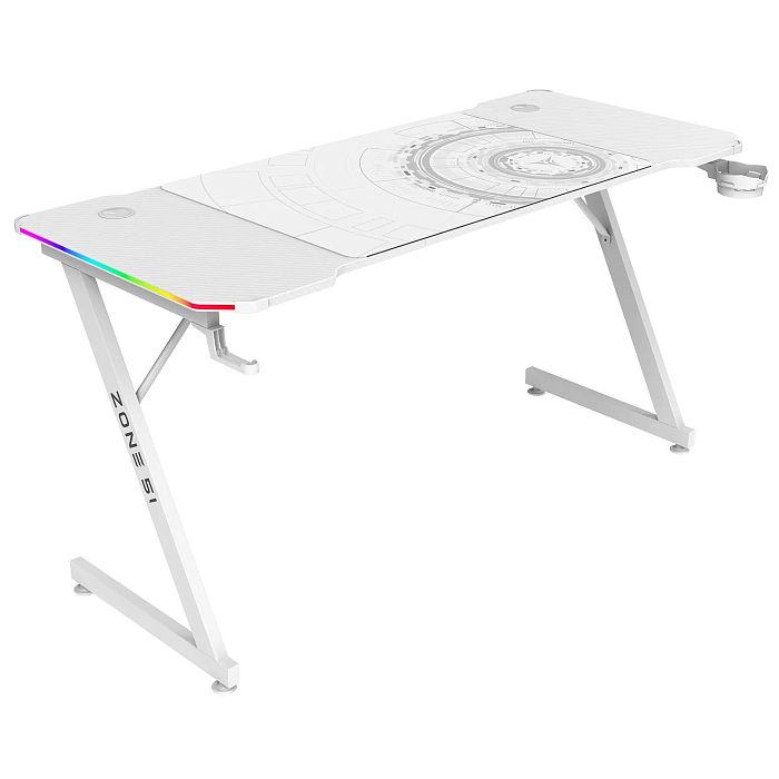 Компьютерный стол Zone 51 TRINE 140 RGB White (Z51-T4R-WH) - фото 1