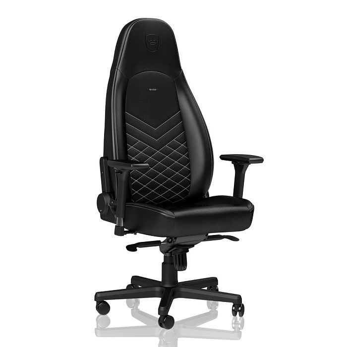 Игровое кресло Noblechairs ICON Black/Platinum White (NBL-ICN-PU-BPW) - фото 1