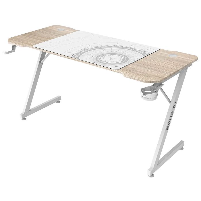 Компьютерный стол Zone 51 TRINE 140 Wood/White (Z51-T4N-WD) - фото 2