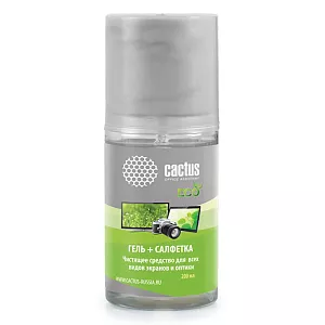 Чистящий набор (салфетка + гель) Cactus CS-S3004E для экранов и оптики 200мл