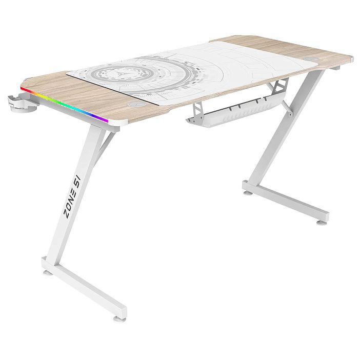 Компьютерный стол Zone TRINE 120 RGB Wood/White (Z51-T2R-WD) - фото 1